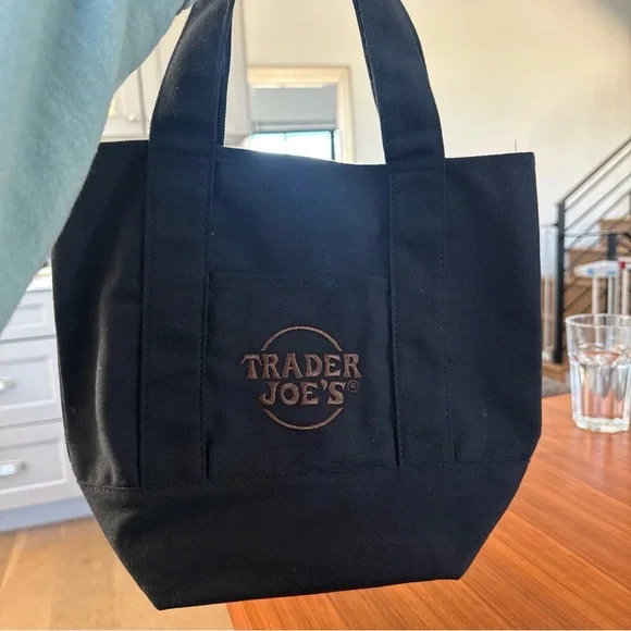 Trader Joe's Black Canvas Tote Bag - Picture 2 of 3